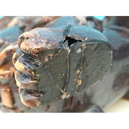 61 - Large Pair of Resin Foo Dogs. 29cm High, 27cm x 17cm. Damage to One Foot.