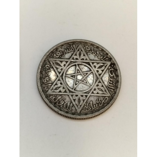 86 - Collection of Pre 1947 .500 Silver Coins (49 Grams) plus 2 x .750 Silver Moroccan 100 Francs Coins (... 