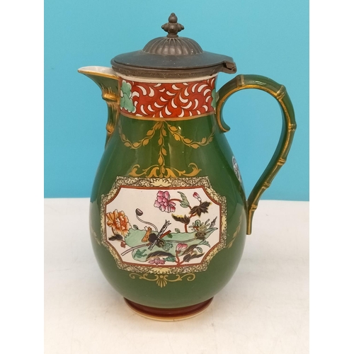 95 - c1900 Ashworths Ironstone Jugs (2), One Lidded. Tallest 25cm has Hairline Crack.