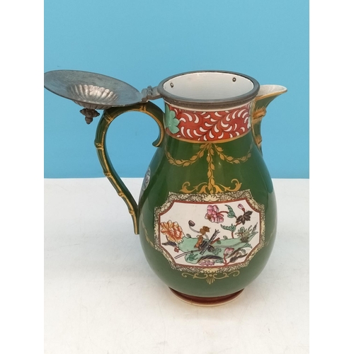 95 - c1900 Ashworths Ironstone Jugs (2), One Lidded. Tallest 25cm has Hairline Crack.