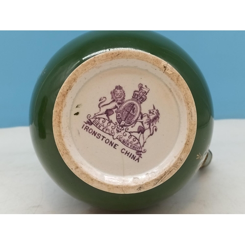 95 - c1900 Ashworths Ironstone Jugs (2), One Lidded. Tallest 25cm has Hairline Crack.