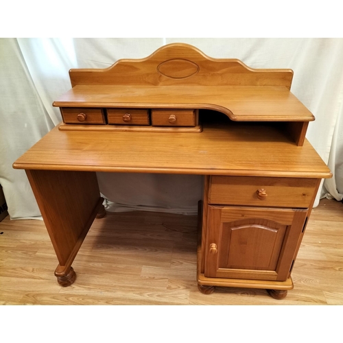 121 - Pine Dressing Table with Side Drawer Over Cupboard and Removeable Three Drawer Top Section plus a Se... 