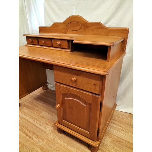 121 - Pine Dressing Table with Side Drawer Over Cupboard and Removeable Three Drawer Top Section plus a Se... 