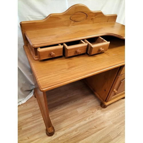 121 - Pine Dressing Table with Side Drawer Over Cupboard and Removeable Three Drawer Top Section plus a Se... 