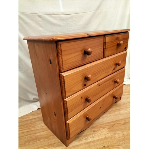 121 - Pine Dressing Table with Side Drawer Over Cupboard and Removeable Three Drawer Top Section plus a Se... 