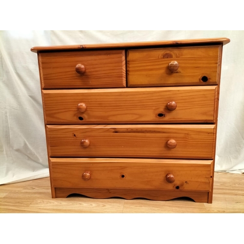 121 - Pine Dressing Table with Side Drawer Over Cupboard and Removeable Three Drawer Top Section plus a Se... 