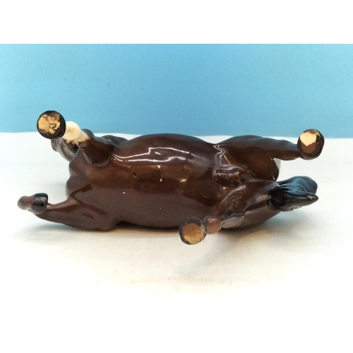 136 - Royal Doulton Prancing Horse Figure. 19cm High x 21cm. A/F Nip to Hoof.