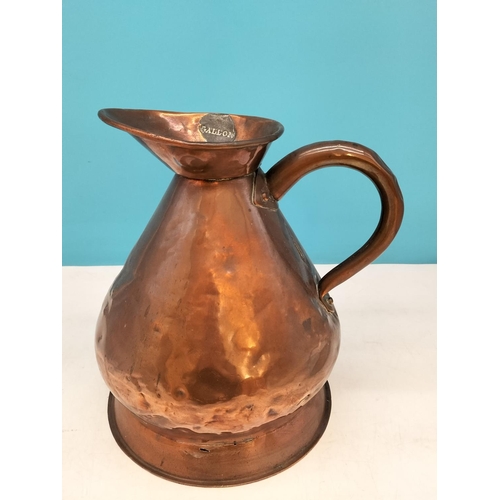 115 - Victorian Copper 1 Gallon Haystack Jug. 27cm Tall.
