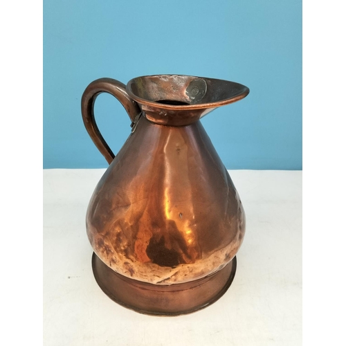 115 - Victorian Copper 1 Gallon Haystack Jug. 27cm Tall.