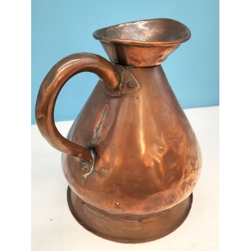 115 - Victorian Copper 1 Gallon Haystack Jug. 27cm Tall.