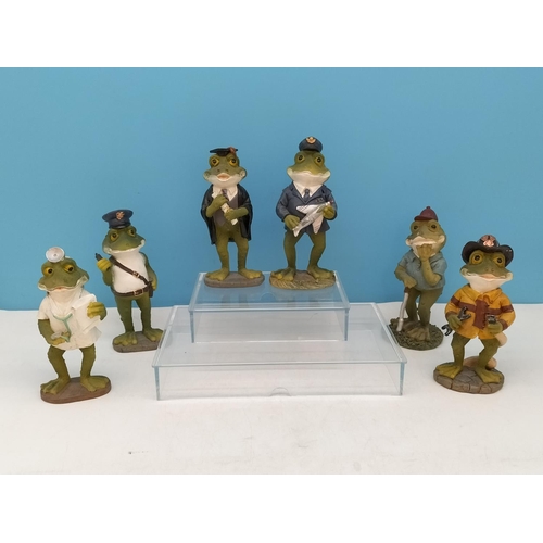 135 - Collection of Frog Figures to include Pilot, Fireman, and Dentist plus Squat Frogs to include Cowboy... 