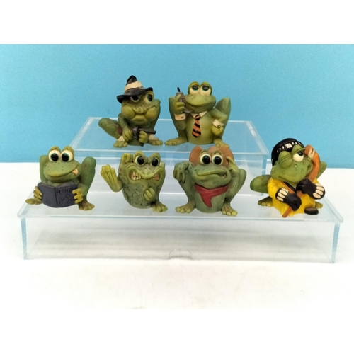 135 - Collection of Frog Figures to include Pilot, Fireman, and Dentist plus Squat Frogs to include Cowboy... 