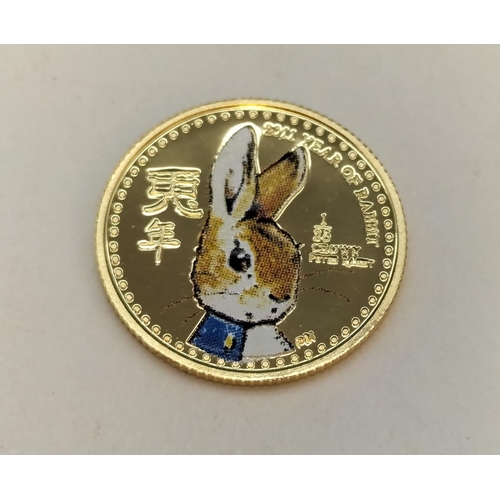 24ct Gold Peter Rabbit, 2011 Year of the Rabbit 1/25oz Coin with ...
