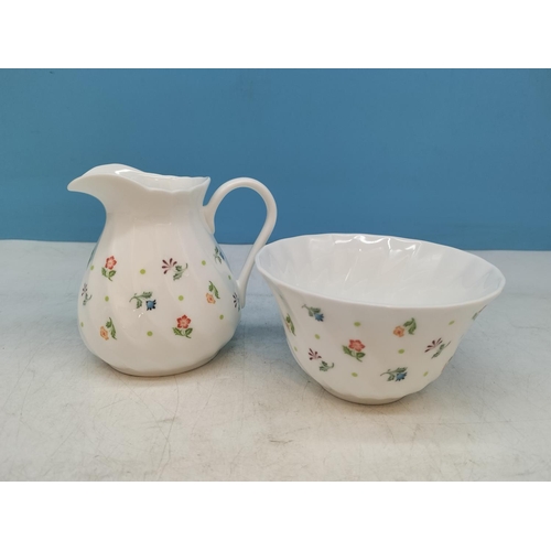 62 - Wedgwood China 22 Piece Part Tea Set in the 'Cascade' Pattern to include Teapot, Milk Jug, Sugar Bow... 