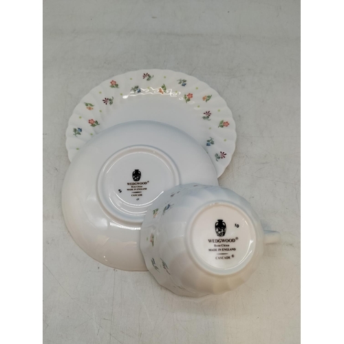 62 - Wedgwood China 22 Piece Part Tea Set in the 'Cascade' Pattern to include Teapot, Milk Jug, Sugar Bow... 