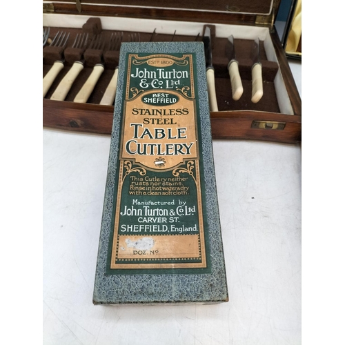 63 - Collection of 6 x Cased Cutlery Sets to include John Turton Set of Knives.