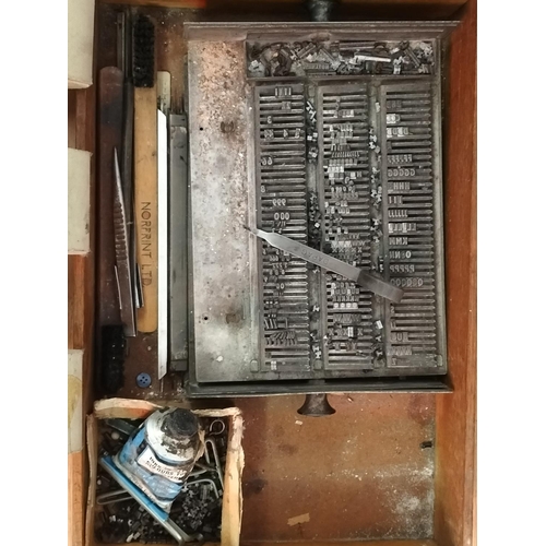 64 - DAPAG 1940's Tickopress Imprima Multi-Graph Rotary Hand Printing Press Model V1844 (Parts Move Freel... 