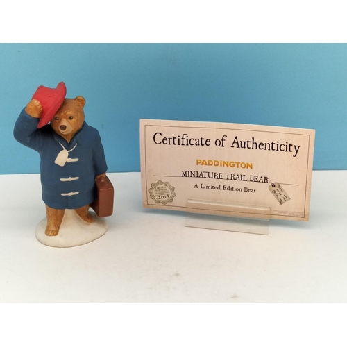 66 - Unglazed Prototype Wade Limited Edition 16.5cm High 'Paddington Trail Bear' in Traditional Outfit, S... 