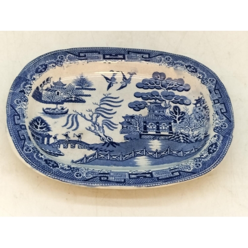 108 - 3 Pieces of Blue and White China to include Copeland Spode 'Italian' Bowl 7cm High, 24cm Diameter.