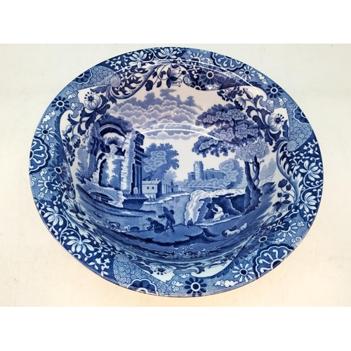 108 - 3 Pieces of Blue and White China to include Copeland Spode 'Italian' Bowl 7cm High, 24cm Diameter.