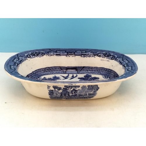 108 - 3 Pieces of Blue and White China to include Copeland Spode 'Italian' Bowl 7cm High, 24cm Diameter.