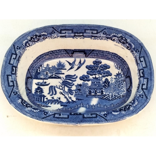 108 - 3 Pieces of Blue and White China to include Copeland Spode 'Italian' Bowl 7cm High, 24cm Diameter.