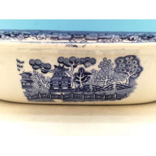 108 - 3 Pieces of Blue and White China to include Copeland Spode 'Italian' Bowl 7cm High, 24cm Diameter.