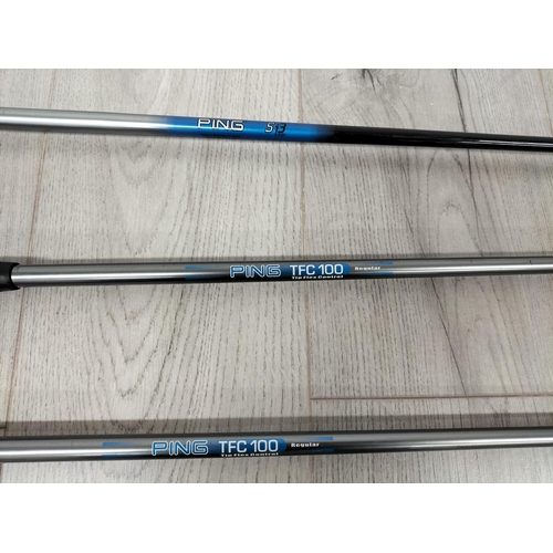 110 - Ping Carry Golf Bag containing a Set of Right Handed Ping G2 Irons, Ping TFC 100 Woods (7 & 3) with ... 