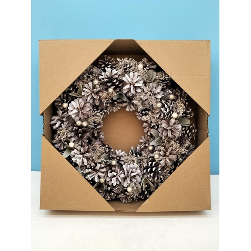 114 - New and Boxed Items to include 35cm Festive Wreath, 14cm Ceramic Ducks (2) plus Floral Jug.