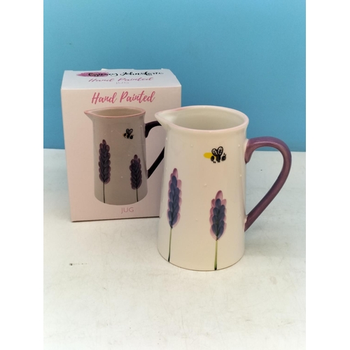 114 - New and Boxed Items to include 35cm Festive Wreath, 14cm Ceramic Ducks (2) plus Floral Jug.