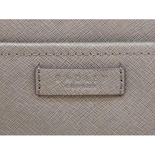 130 - Radley Medium Blue Bovine Leather Zip Top Shoulder Bag. 25.5cm x 33cm x 10.5cm.