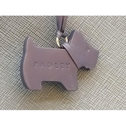 130 - Radley Medium Blue Bovine Leather Zip Top Shoulder Bag. 25.5cm x 33cm x 10.5cm.