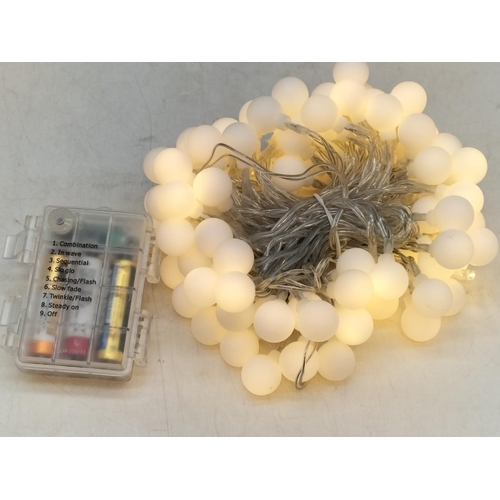 142 - 5 x Boxed Warm White Globe String Lights.