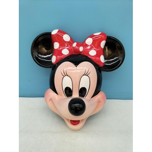 89 - Minnie Mouse Face Wall Plaque (25cm x 24cm) plus Snoopy Money Box.