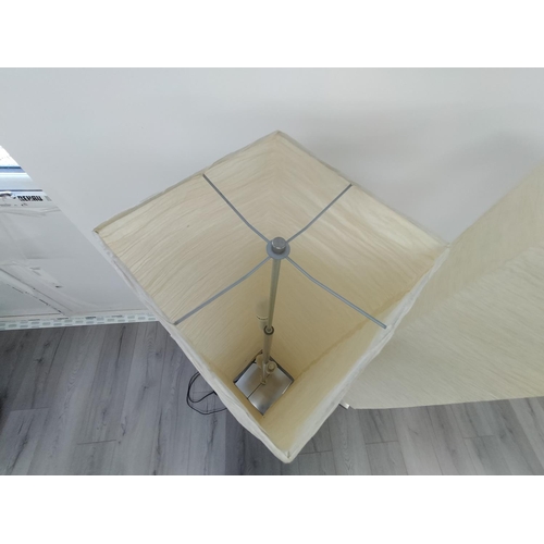 148 - 2 x Modern Floor Standing Lamps with Paper Shades. 148cm High, 26cm x 26cm. W/O. Collection Only.