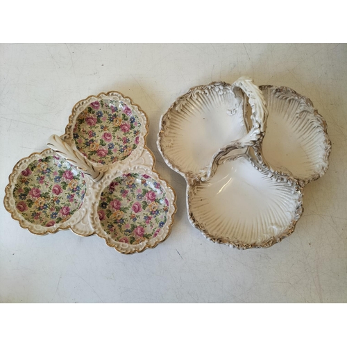 102 - Collection of Mixed Pottery plus Glass Lamp Shades. Some Faults Noted.