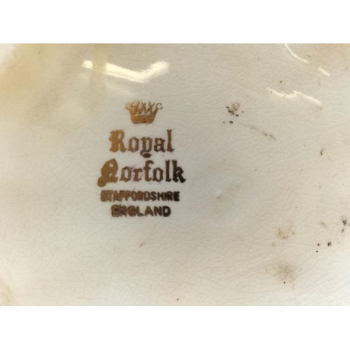 102 - Collection of Mixed Pottery plus Glass Lamp Shades. Some Faults Noted.