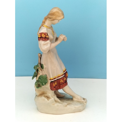 106 - Vintage 1960's Polonnoe Figure of a Girl with Flower. 31cm Tall.