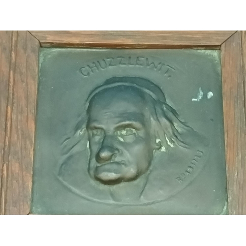 107 - 2 x Carved Wooden Framed Plaques with Metal Panel of the Goddess Diana (20cm x 24cm) plus a Wood Fra... 