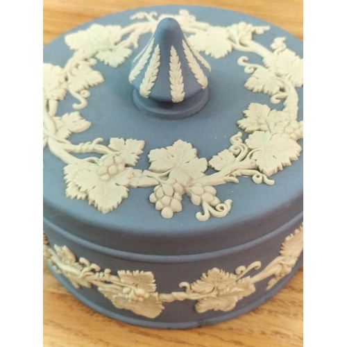 109 - Collection of Wedgwood Blue and White Jasperware. Tallest 12.5cm.