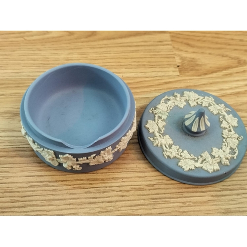 109 - Collection of Wedgwood Blue and White Jasperware. Tallest 12.5cm.