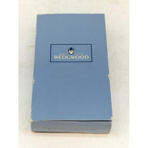 177 - Boxed Wedgwood Blue Jasperware Perfume Bottle 'Diana' with Sterling Silver Top and Funnel. 7.5cm Lon... 