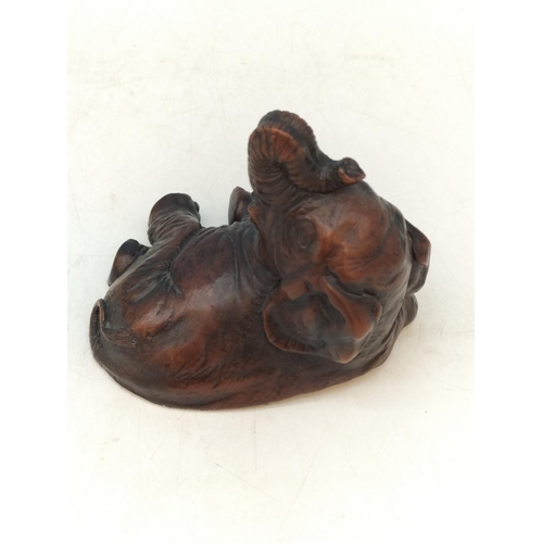 72 - Resin Elephant Figures (2). Largest 19.5cm High, 18cm x 10cm.