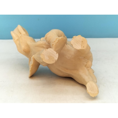 72 - Resin Elephant Figures (2). Largest 19.5cm High, 18cm x 10cm.