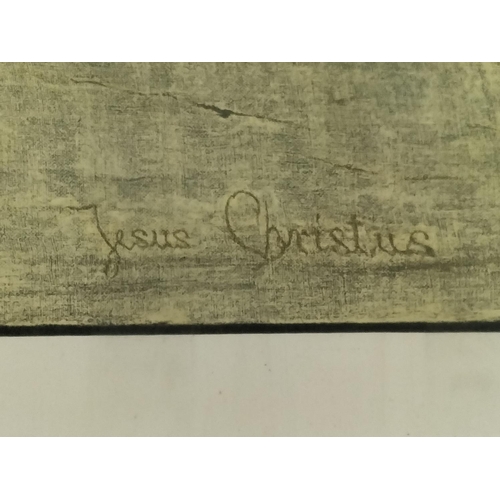 74 - 19th Century Print of Jesus Christus 'Veil of Veronica by Gabriel Von Max. 80cm x 60cm. Collection O... 