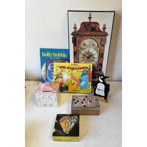 85 - Collection of Mixed Items to include Sealed 1000 Piece Clock Jigsaw with Mechanism, Vintage Holly Ho... 