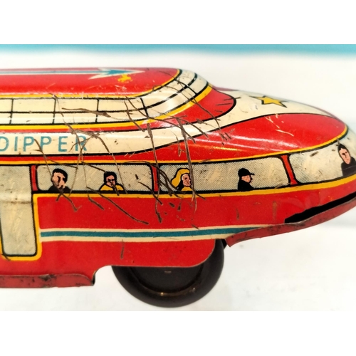 92 - Tin Plate Big Dipper Wind Up Toy. Requires Attention. 12cm Long.