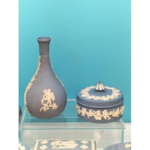 94 - Collection of Wedgwood Blue and White Jasperware. Tallest 13cm.