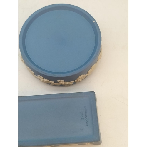 94 - Collection of Wedgwood Blue and White Jasperware. Tallest 13cm.