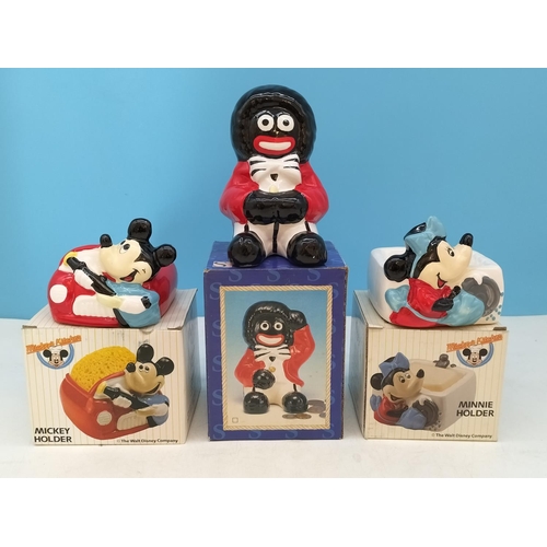 96 - Boxed Tom & Jerry Pottery Tea Set, Boxed Disney Minnie Soap and Mickey Sponge Holders, Boxed Golly B... 